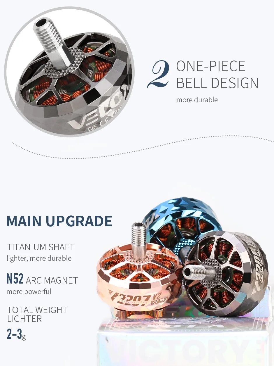 T-MOTOR Velox V2208 V2 Moteur FPV 5 pouces KV1750/KV1950/KV2450
