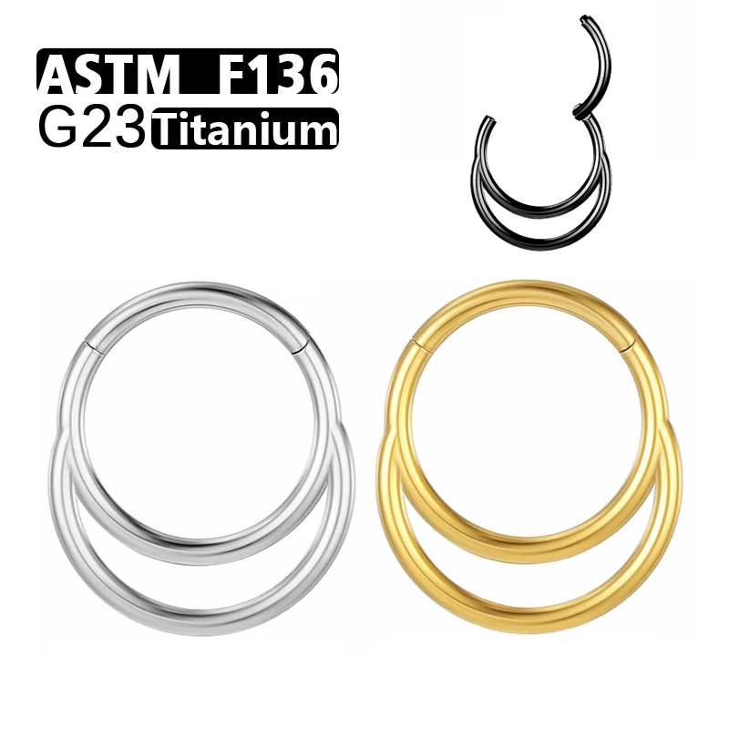 Wholesale 10Pc F136 Titanium Piercing Clicker Segment Hoop Nose Rings Earrings Septum Piercing Ear Tragus Cartilage Lip Piercing