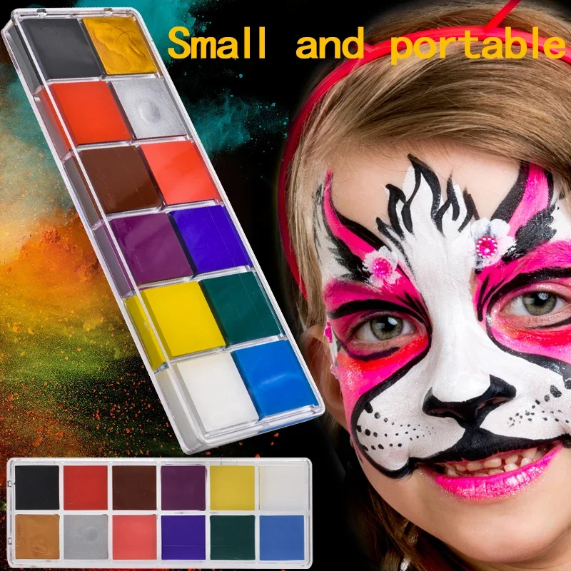 

12 Color Body Face Paint Make Up Flash Tattoo Festival Painting Play Clown Halloween BODY Paint Kids FACE MAKEUP Tool