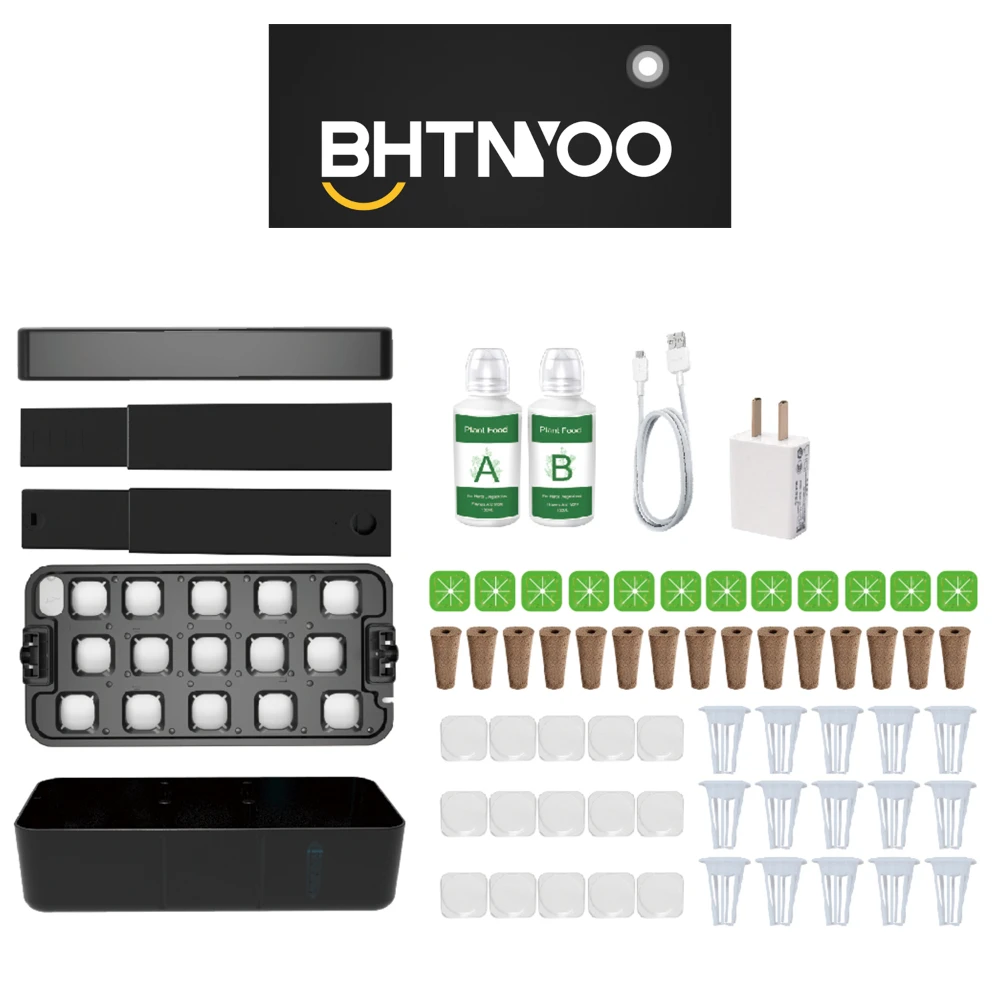 Hydroponic Growing System Kits 15 Pods Indoor Smart Hydroponics Planting Herbs Garden with LED Grow Lights Adjustable Height