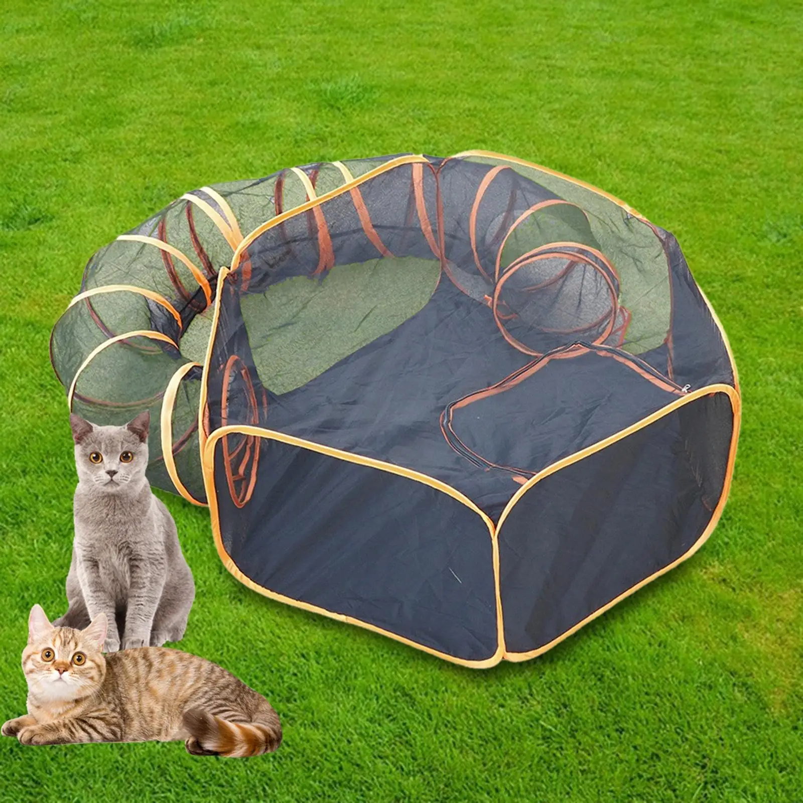 Small Pet Tunnel Cat Tunnel Tube Toy Foldable Kitten Playing Tent Cat Activity Center Pet Tunnel For Indoor Hamster Puppy Rabbit Supplies