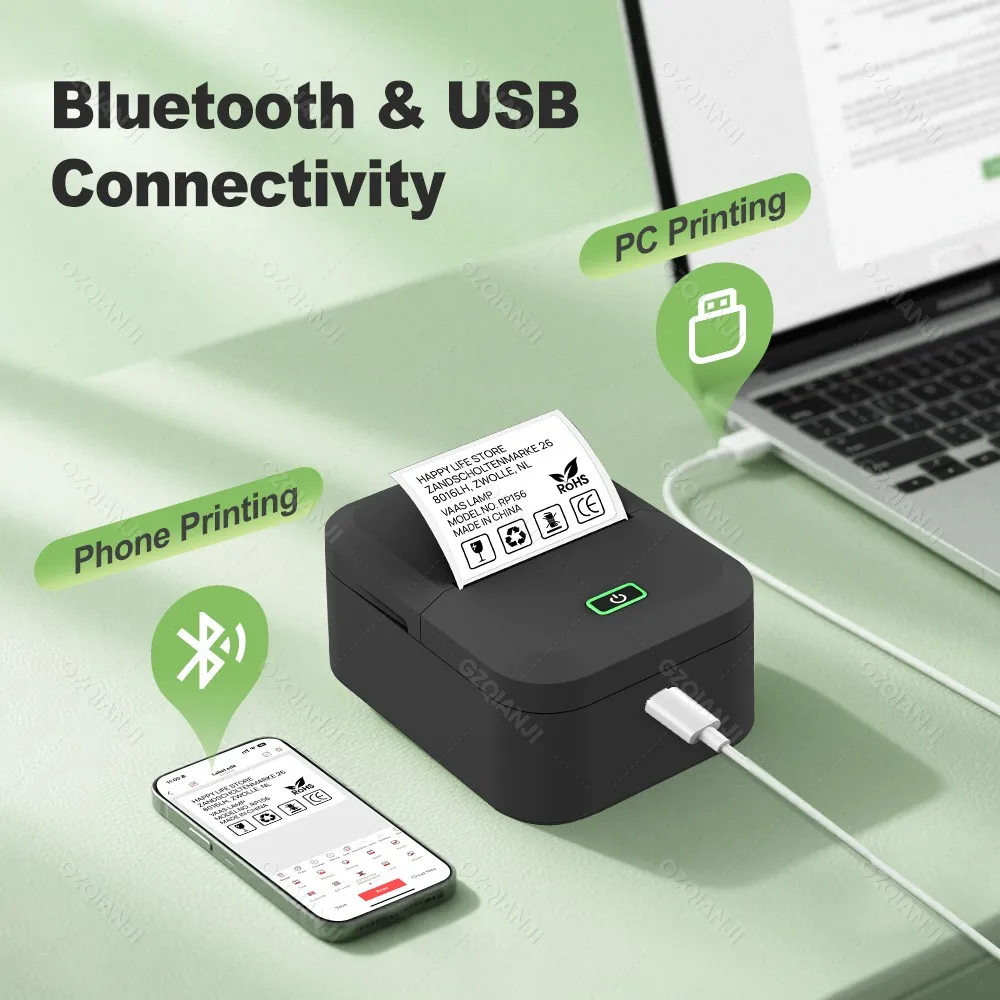 20-50mm X2 Portable Thermal Label Printer Wireless Sticker Printer For Home Adhesive Label Maker Compatible With iOS & Android