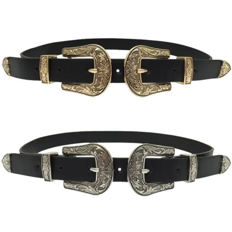 専用　フミカウチダ　COW LEATHER DOUBLE BUCKLE BELT Double Buckle Belt | Leather Belt - New Women Ladies Double