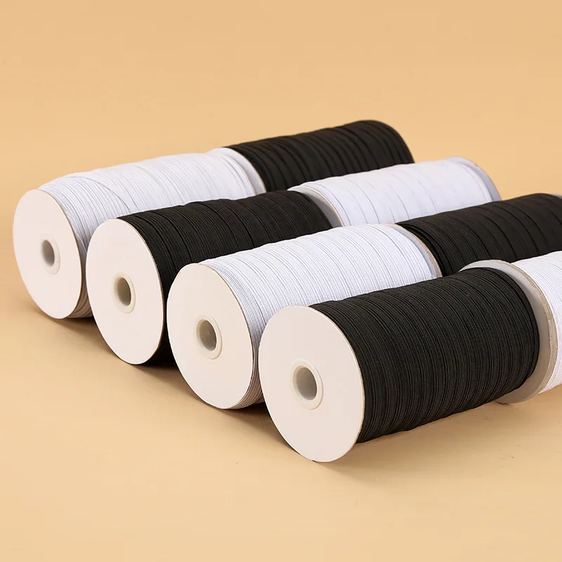 High Elastic Latex Knitted Waistband - Black & White Elastic Band