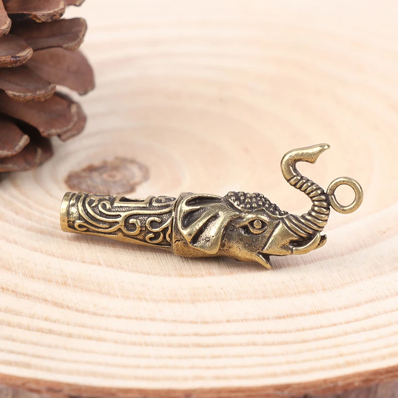 

1Pc Brass Metal Treble Training Wilderness Survival Pendant Elephant Whistle Antique Keychain Outdoor Survival Whistle