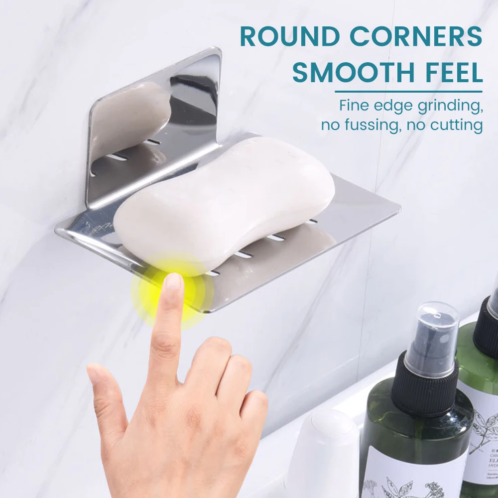 Stainless Steel Soap Dish Wall Mounted Bathroom Storage Holder