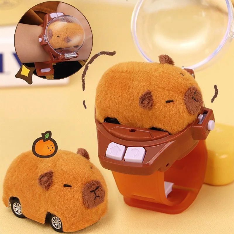 Rabbit Capybara Remote Control Car Watch Toys with Light 2.4G Racing Car Wrist Toy for Kids RC Small Car Interactive Games Toys