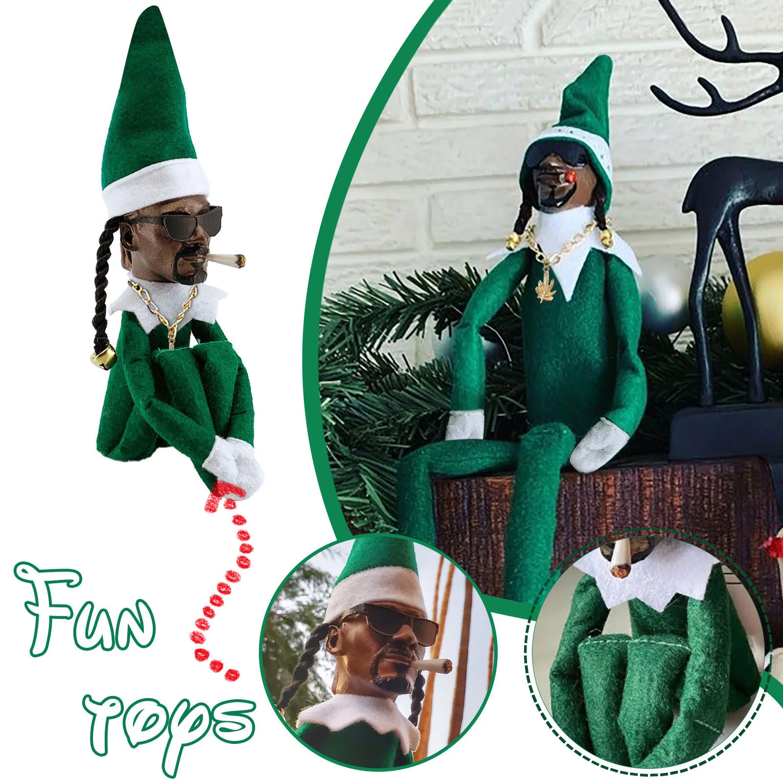Snoop Dogg Snoop on a Stoop Christmas Elf Doll 2024