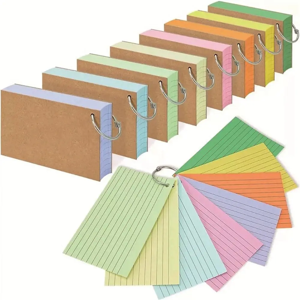 50Pcs Binder linea orizzontale Memo Book schede indice a fogli mobili schede Flash piccole schede di revisione per studio quaderni per ufficio