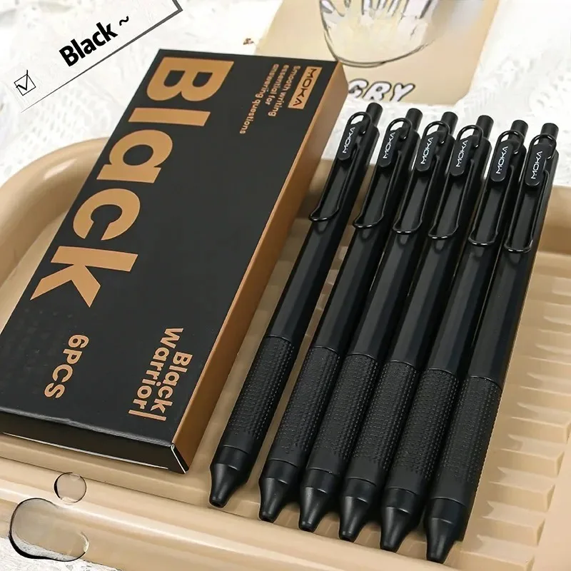 Telescopic Gel Ink Pen Set, Smooth Writing, 0.5mm Thin Tip Anti Pollution Quick Drying Pen, Portable, Black and White Two Colors