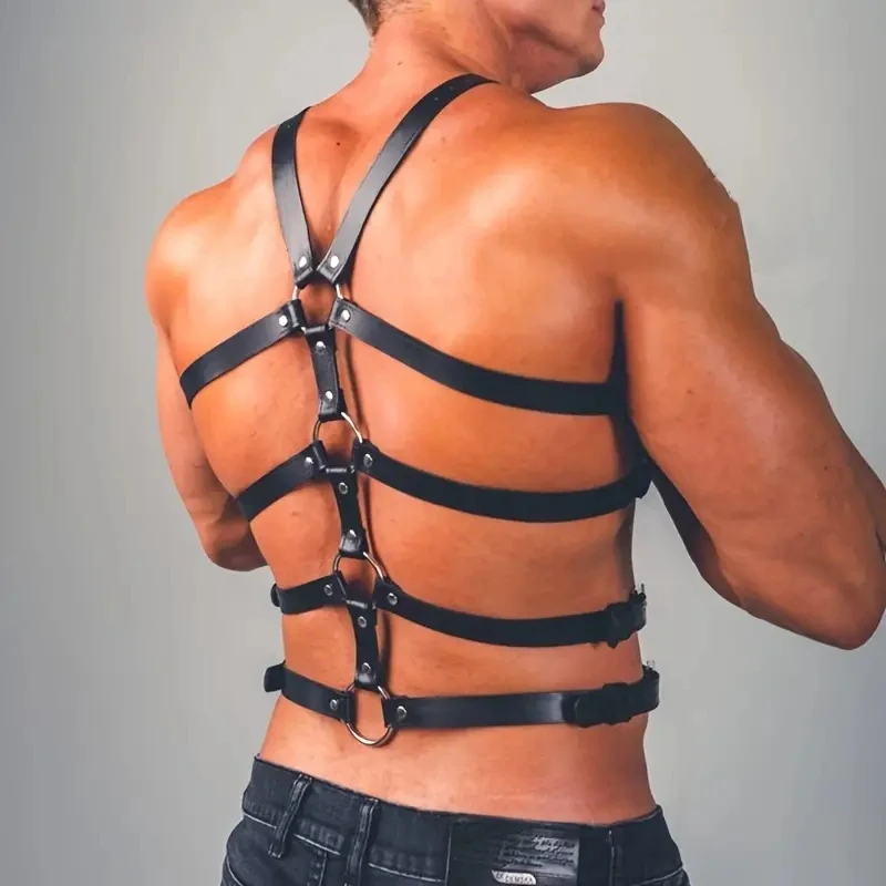 Leather Chest Harness Men Strap Costume Sexy Shoulder Bondage Lingerie
