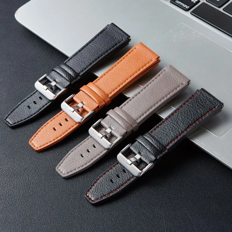 Premium Leather Strap 22mm Band - Elegant Replacement Bracelet