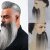 Fake Beard Human Hair Full Hand Tied Facial Hair False Beard Lace Invisible Face Mustache for Party Makeup Cosplay Costume Party 1