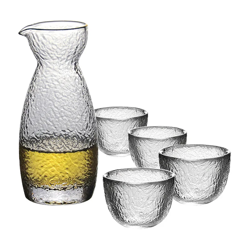 1 Set Glass Flagon Jug Cork Wine Set Cold Sake Glass Glasses - View #4