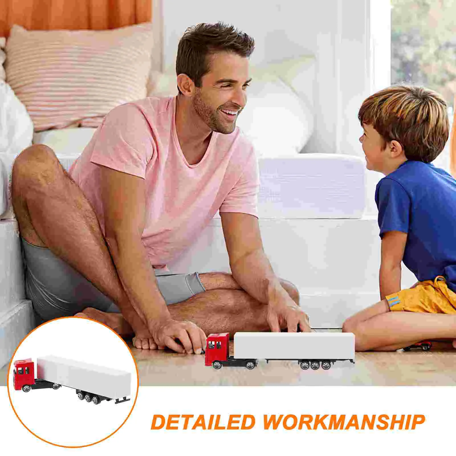 Boys Truck Model Plaything Alloy Truck Model Realistic Container Truck Model Miniature Truck Toy 5