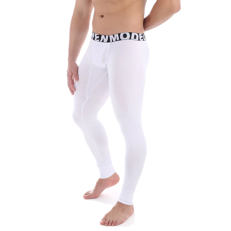 Herren Sexy Modal Seitlich Offene Herbst-Hose Thermounterwäsche Lange Unterhose Tiefsitzende Heimhose Enge Leggings – Detail 4
