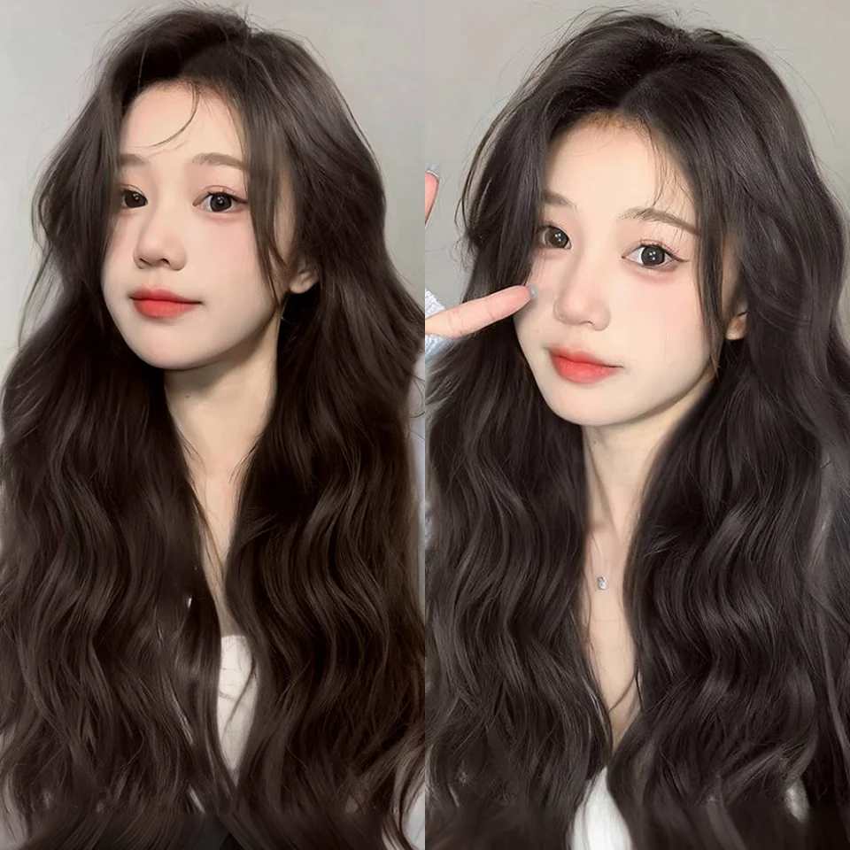 Synthetic Wigs for Women Brown Long Wavy Heat Resistant