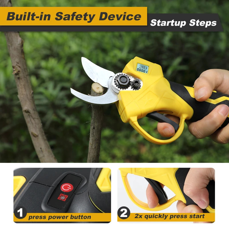 BABEQ 30mm Brushless Electric Pruning Shears 2 Gears Cordless Electric Scissors Fruit Tree Pruner Garden Tool for Makita Battery 3