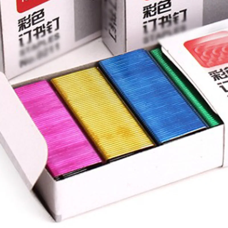 3200pcs 12mm Creative Colorful Metal Staples No.12 24/6 Binding Stapler Office Binding Supplies School Student Stationary stapler pin