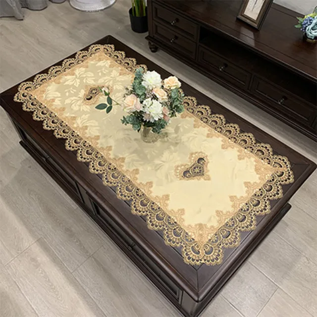 Rectangle Tablecloth European Embroidered Coffee Tea Table Cloth Hollow Carved Home Textile Decoration Accessories 50*100cm 5