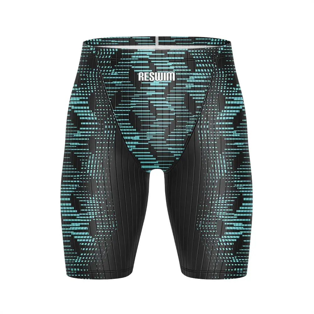 Summer Men's Swim Jammer Swimwear Swimming Trunks Athletic Swimsuit Durable Training Quick Dry Surfing Pants Beach Tights Shorts