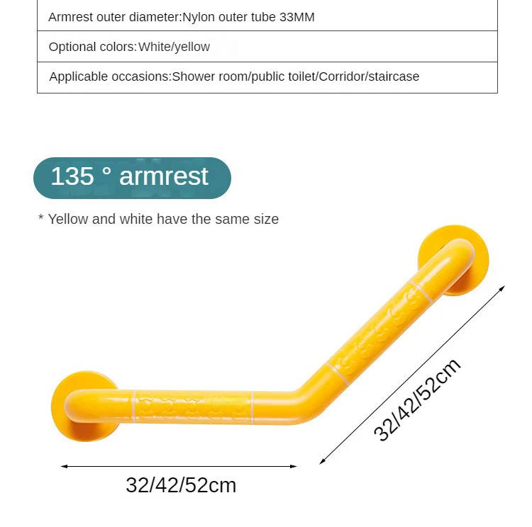 Description Picture 3 of itemGrab Rail Bathroom Safety Accessories 135 Degree Handrail Non-slip Toilet Grab Bar Stainless Steel Barrier Free Handle Towel Rod