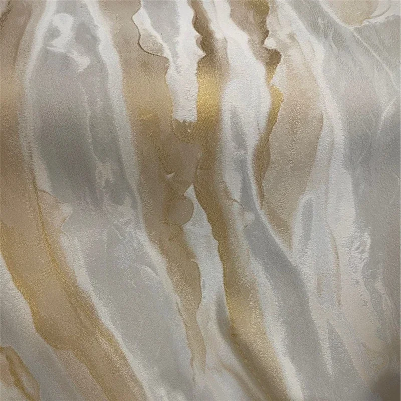 European Luxury Gold Thread Marble Texture Jacquard High-Precision Thickened Curtains For Living Room Bedroom Study Kitchen 4