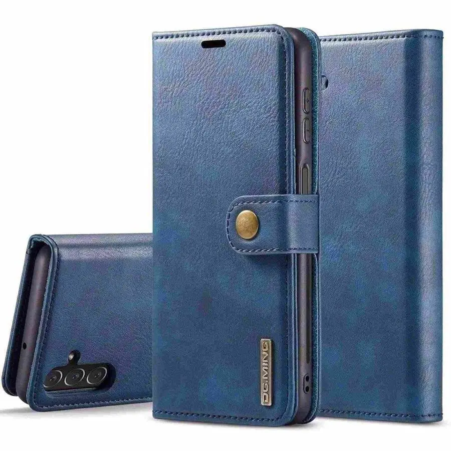 Detachable Magnetic Leather Wallet Case with Removable Flip Cover