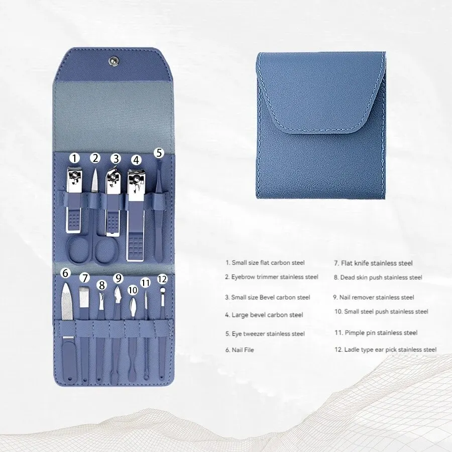 Folding Bag Nail Clipper Set 12 Piece Manicure Tools Set Stainless Steel Nail Clipper Pedicure nail clipper set nail clipper nail care kit nail clippers manicure pedicure kit manicure set manicure sets manicure nail clipper set nail clippers kit