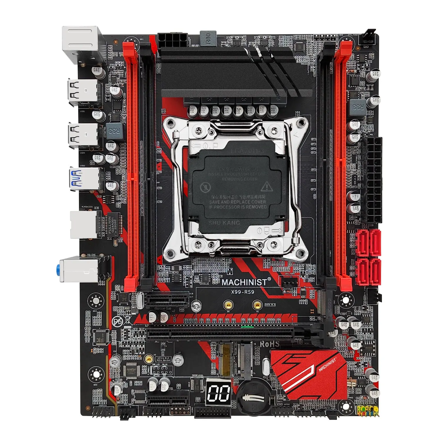 MACHINISTE RS9 X99 Carte Mère Soutien Xeon E5 V3 V4 LGA 2011-3 CPU Processeur DDR4 RAM Quatre Canaux et SATA PCI-E M.2 Fente