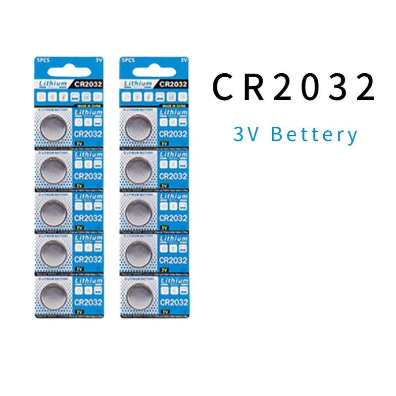 

CR2032 3V Lithium Battery CR 2032 Button Coin Cell DL2032 ECR2032 BR2032 for Toy Watch Car Remote Control Calculator Motherboard
