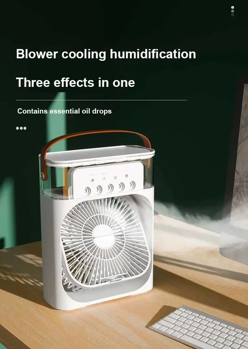 Description Picture 6 of itemPortable Humidifier Fan AIr Conditioner Household Small Air Cooler Hydrocooling Portable Air Adjustment For Office 3 Speed Fan