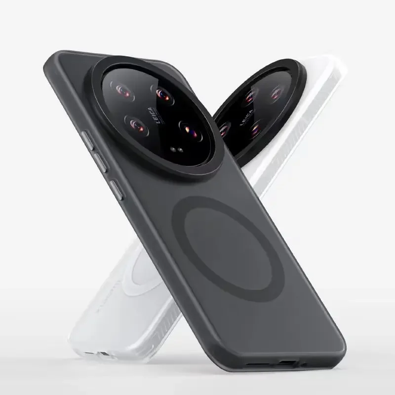 

Магнитный матовый чехол Magsafe для Xiaomi 14, ультраударопрочный чехол для Xiaomi 14 Pro с беспроводной зарядкой, металлический защитный чехол для объектива