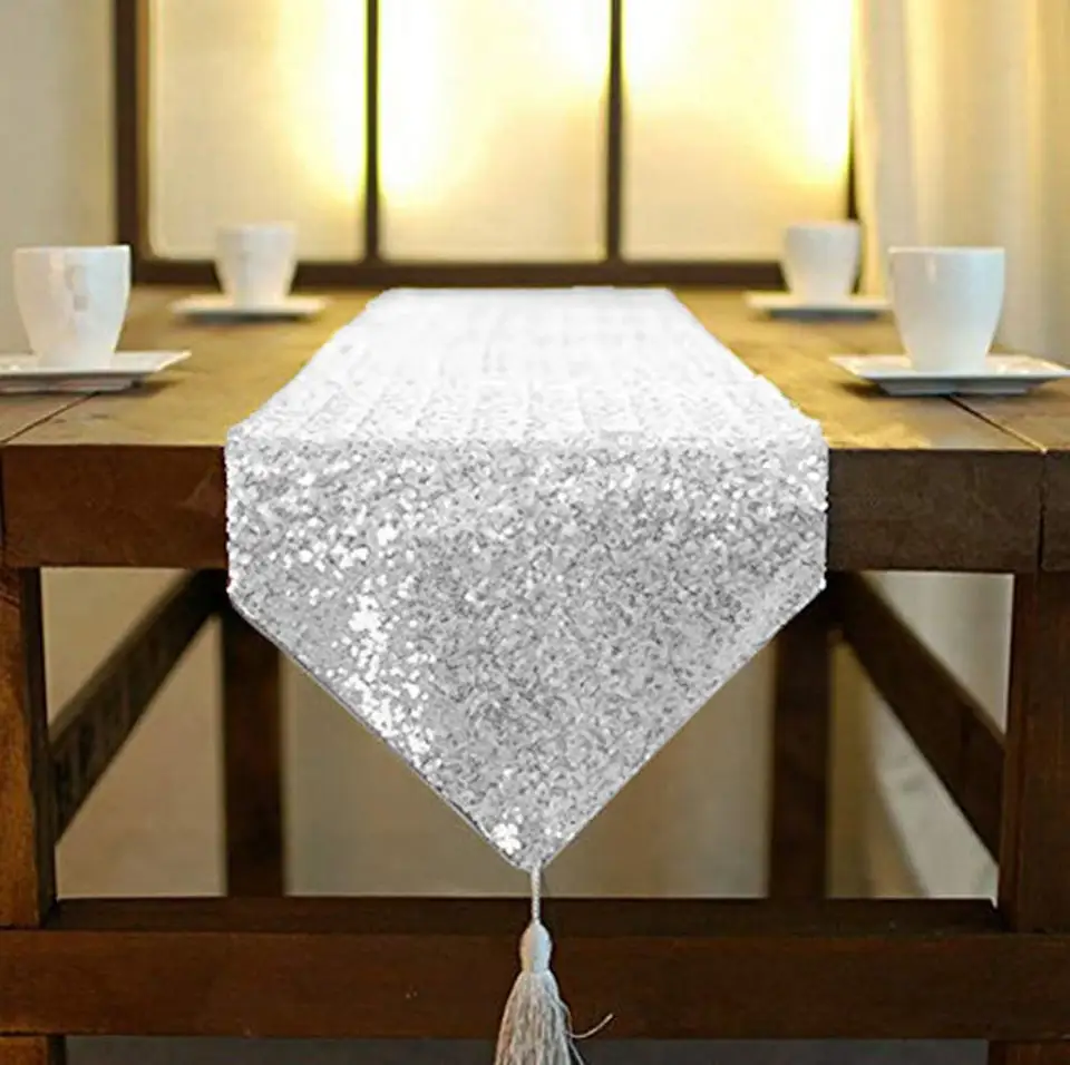 Runner Primaverili 1 Pezzo Runner Da Tavolo In Pizzo Ricamato 100% Poliestere Colorato Tovaglietta Decorativa Grigia
