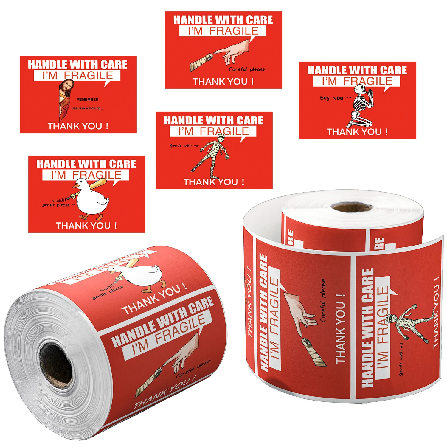 200PCS 대형 빨간색 깨지기 쉬운 경고 스티커 아이콘 케어 표시가 있는 손잡이 라벨을 떨어뜨리지 마세요 배송 이동 패키지 장식 데칼