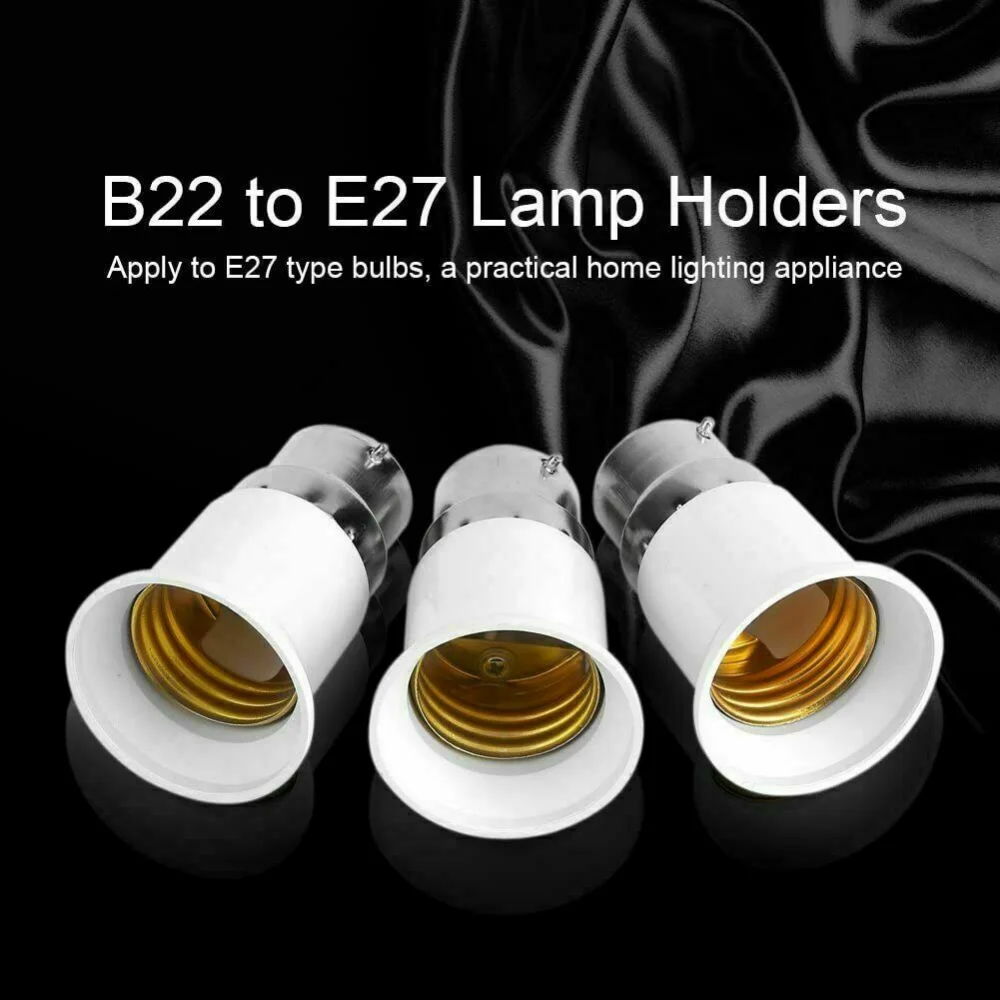 1/5/10Pcs B22 to E27 Light Socket Adapter Bayonet Lamp Base to Edison E27 Bulb Fireproof Holder Converter Change Lighting Parts