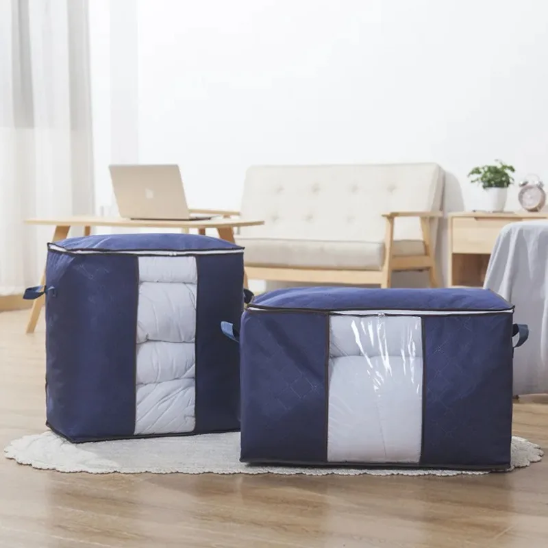 Non-woven Portable Clothes Storage Bag Organizer Folding Closet Organizer for Pillow Quilt Blanket Bedding 3