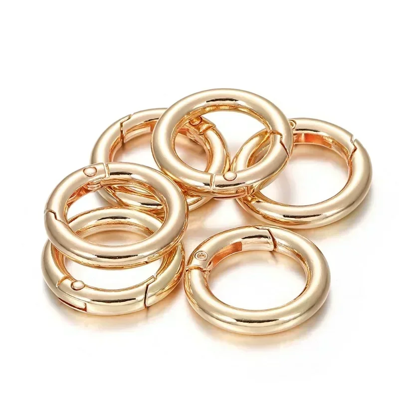 Spring Ring Clasp Metal Keyring Clasp Metal Jump Rings Snap Hook Keychain Rings Spring Gate O Ring 2/5/10pcs Metal Ring Spring Clasps for DIY Jewelry Openable Round Carabiner Keychain Bag Clips Hook Buckles Connector