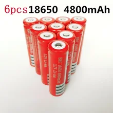 

6pcs 18650 Battery rechargeable lithium battery 4800mAh 3.7V Li-ion battery for flashlight Torch 18650 Batteries