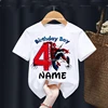 Summer 2025 Kid 2 3 4 5 6 7 8 Marvel Spiderman Girl Birthday Short Sleeve Shirt Spiderman Personalize Name Birthday Boy T-shirt 2