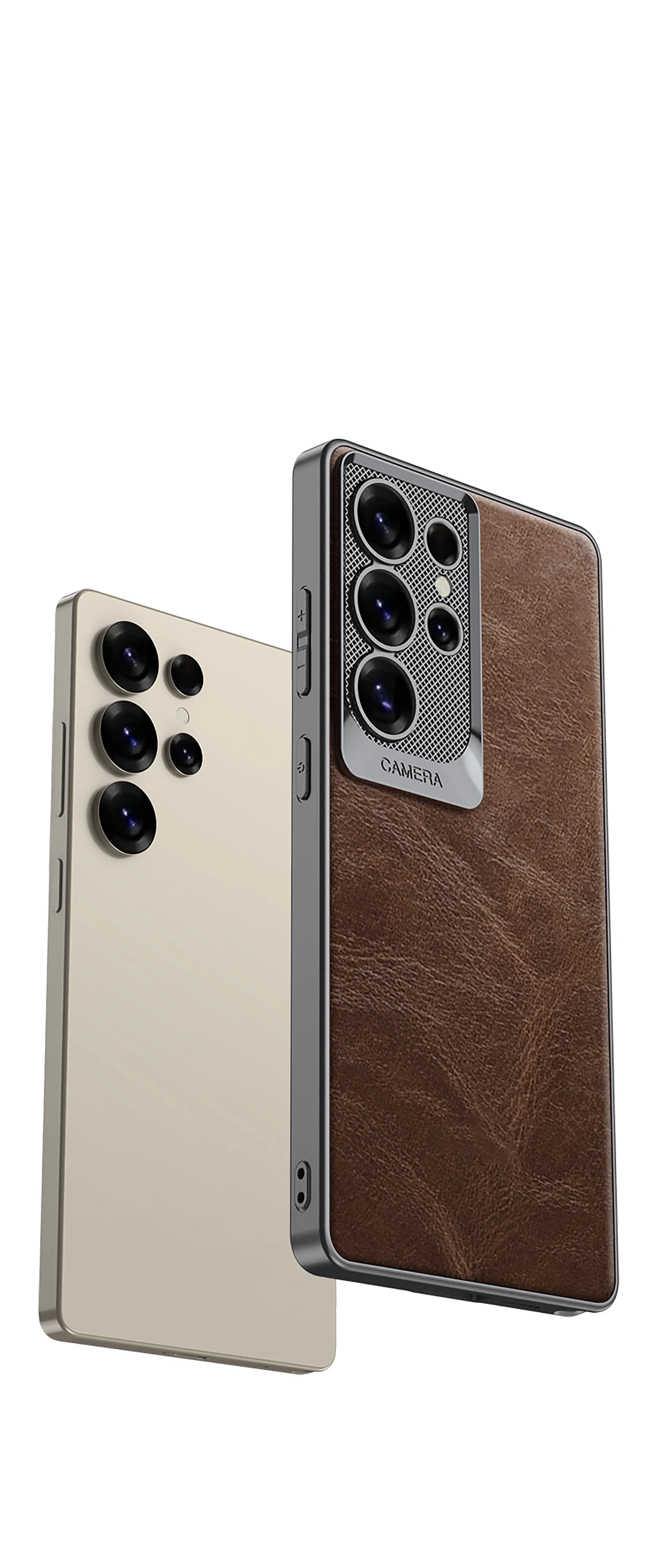 Luxury Oil Wax Leather Case For Samsung Galaxy S25 S24 S23 Ultra Plating Camera