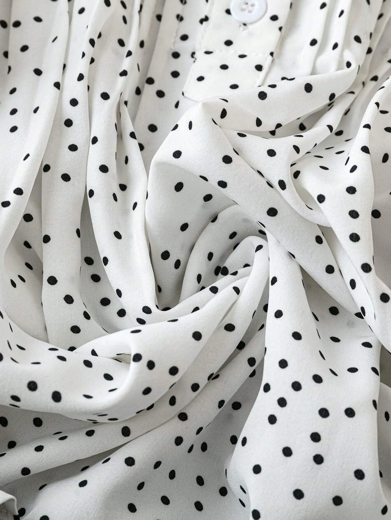 Description Picture 5 of itemSummer casual flying sleeve button top women's casual vacation solid color polka dot T-shirt