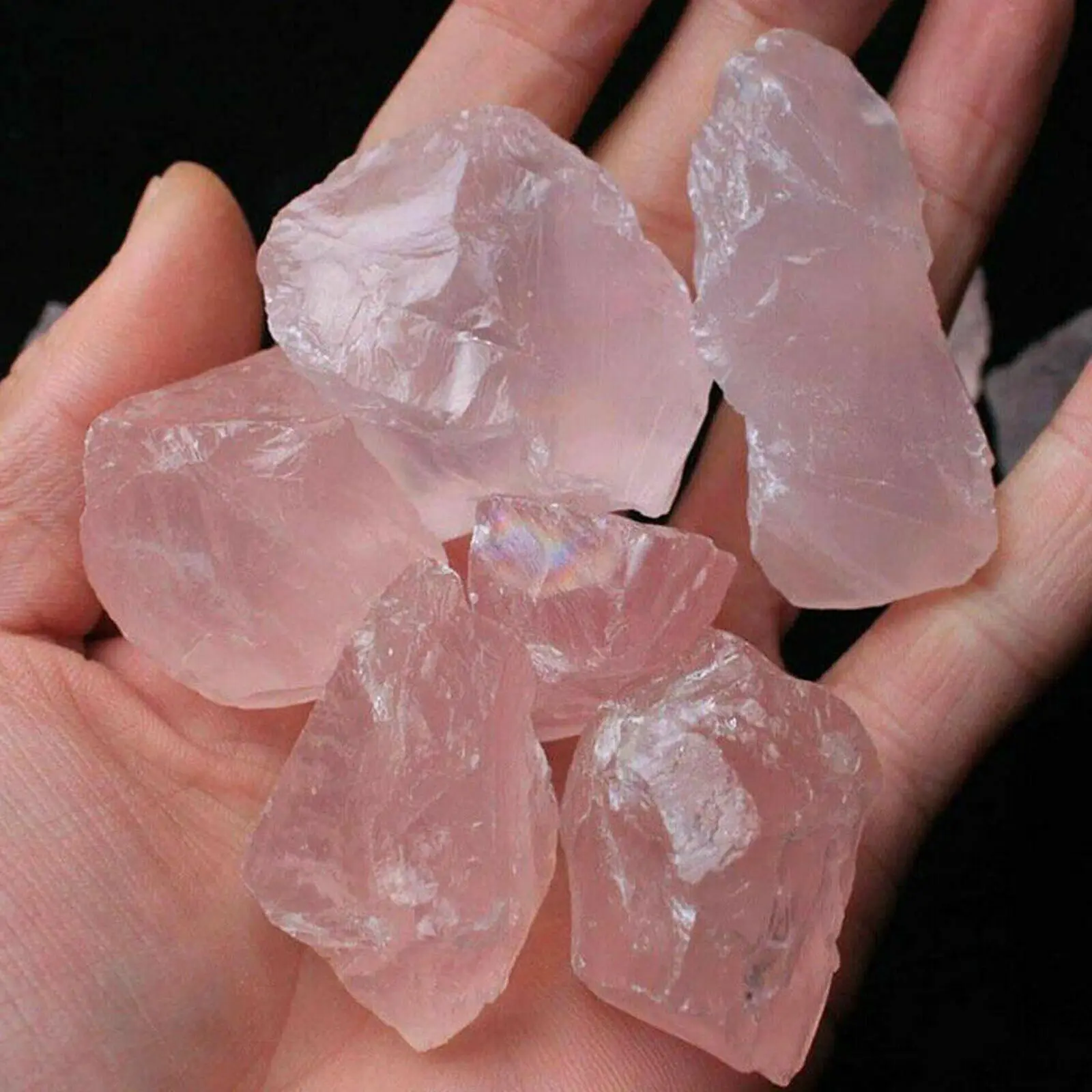 1/2 lb Bulk Lot Natural Rough Rose Quartz Crystals Raw Reiki Love Healing 8 oz 