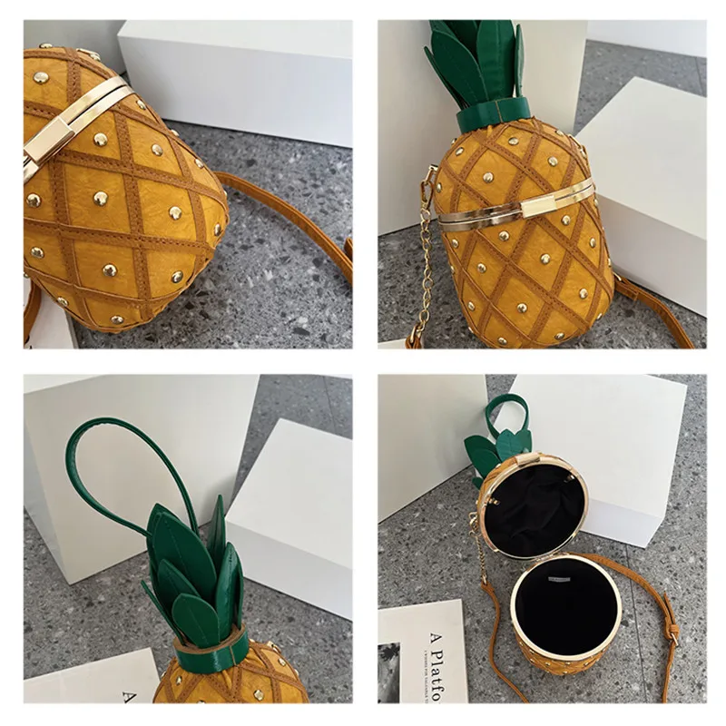 Pineapple Shaped Pu Chain Crossbody Bag  Cross Body Bag Pineapple -  All-match Ladies - Aliexpress