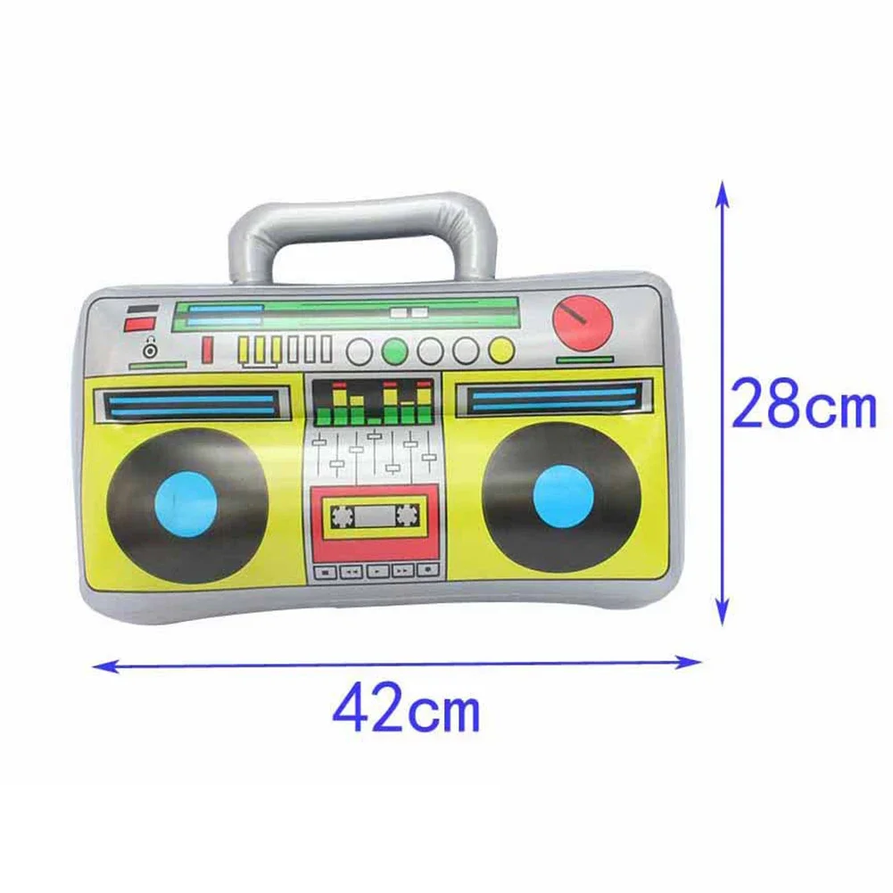 80s 90s Retro Inflatable Radio Boombox Mobile Phone 16 inch Gold Chains Props Big Inflatable Boom and Retro Phone