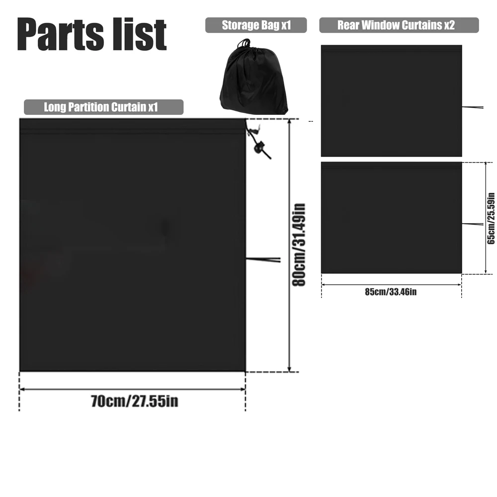 Car Window Curtains Universal Sun Shades - Blackout Auto Privacy Screens