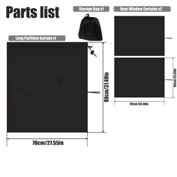 Car Window Curtains Universal Sun Shades - Blackout Auto Privacy Screens (3pcs)