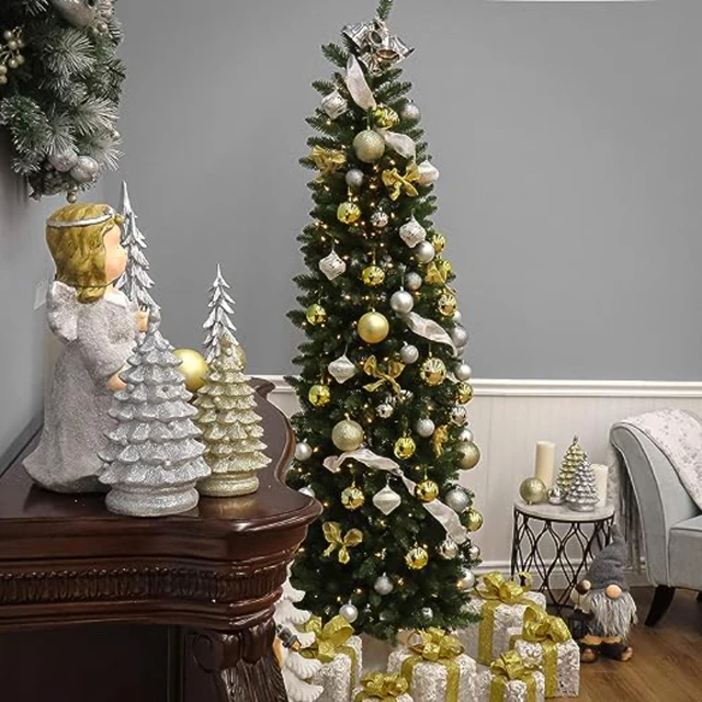 Lápis Árvore Fina de Natal, Dobrável Premium, Suporte de Metal, Fácil  Montagem, Árvore de Natal Artificial Ideal para Casa, 1,8 m - AliExpress