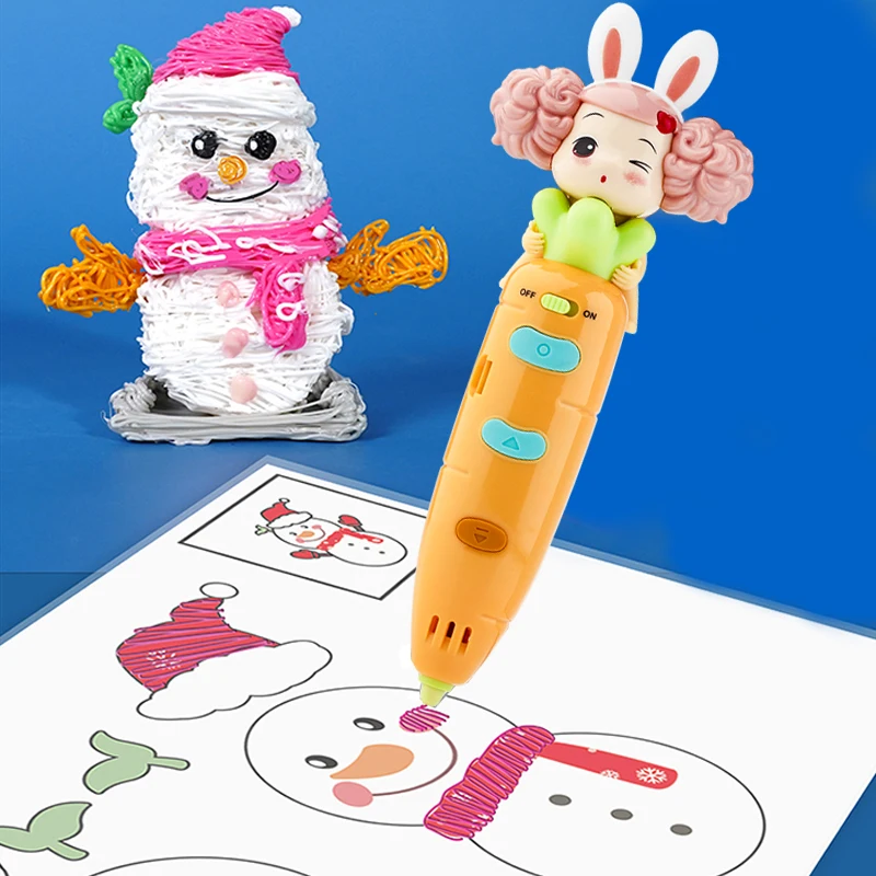 WirelessCarrot3DPrintingPenforChildrenLowTemperature3DDrawing