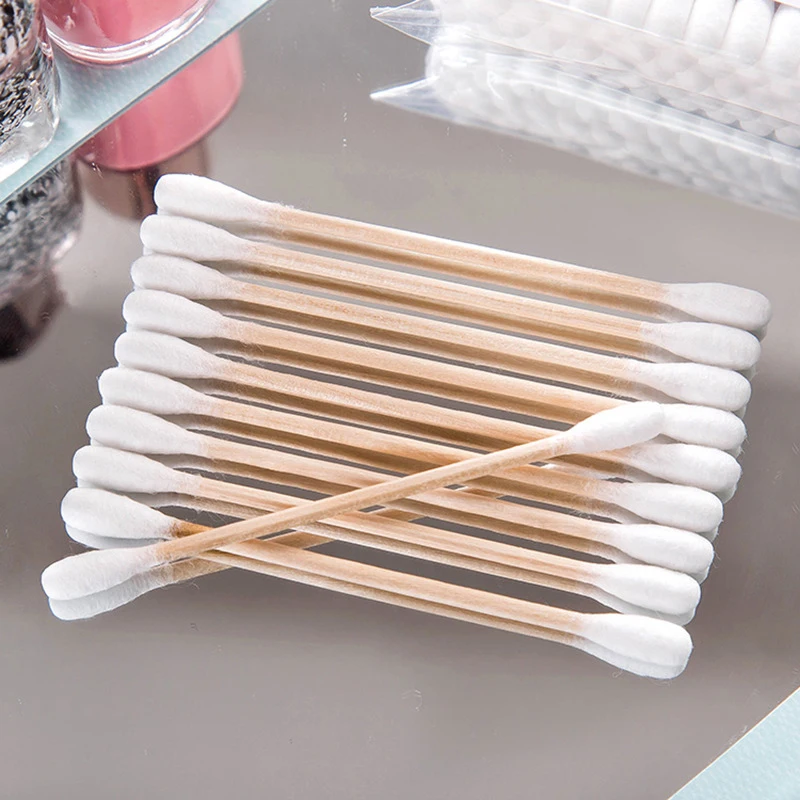 100/500pcs Double Head Cotton Swab Women Makeup Cotton Buds Tip For Wood Sticks Nose Ears Cleaning Health Care Tools 6